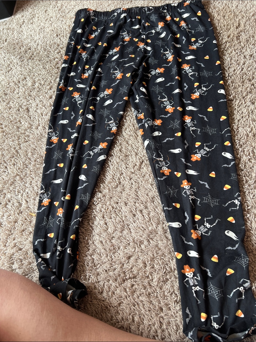Womens Black Halloween Print Lounge Pants